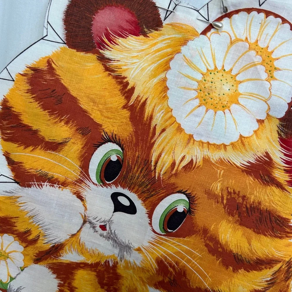 Vintage Striped Kitten Plush‎ Unfinished Project Complete HTF